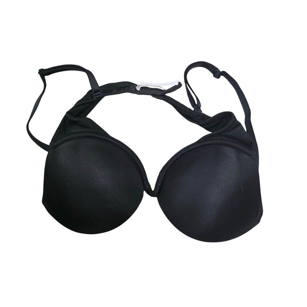 Pink Victoria's Secret Black Padded Push Up Underwire Bra 32C